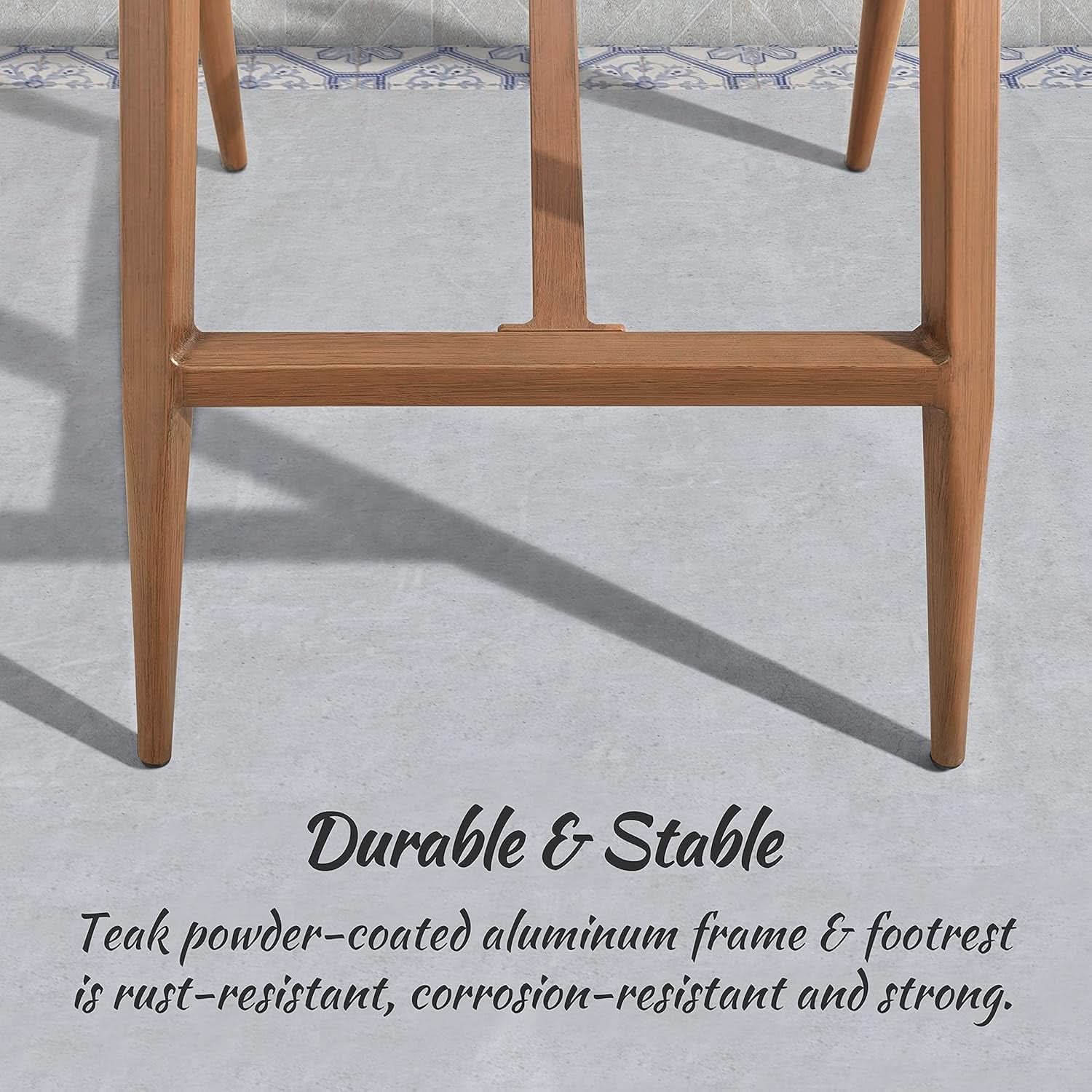 Set Of 4 Indoor/Outdoor Rattan Cushioned Bar Stools - Greige