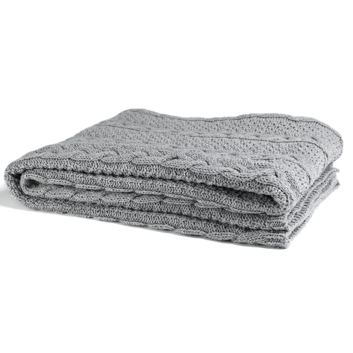 Chunky Cable - Textured Sustainable Knit Throw Blanket