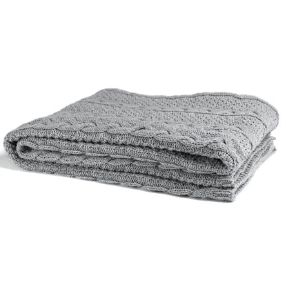 Chunky Cable - Textured Sustainable Knit Throw Blanket