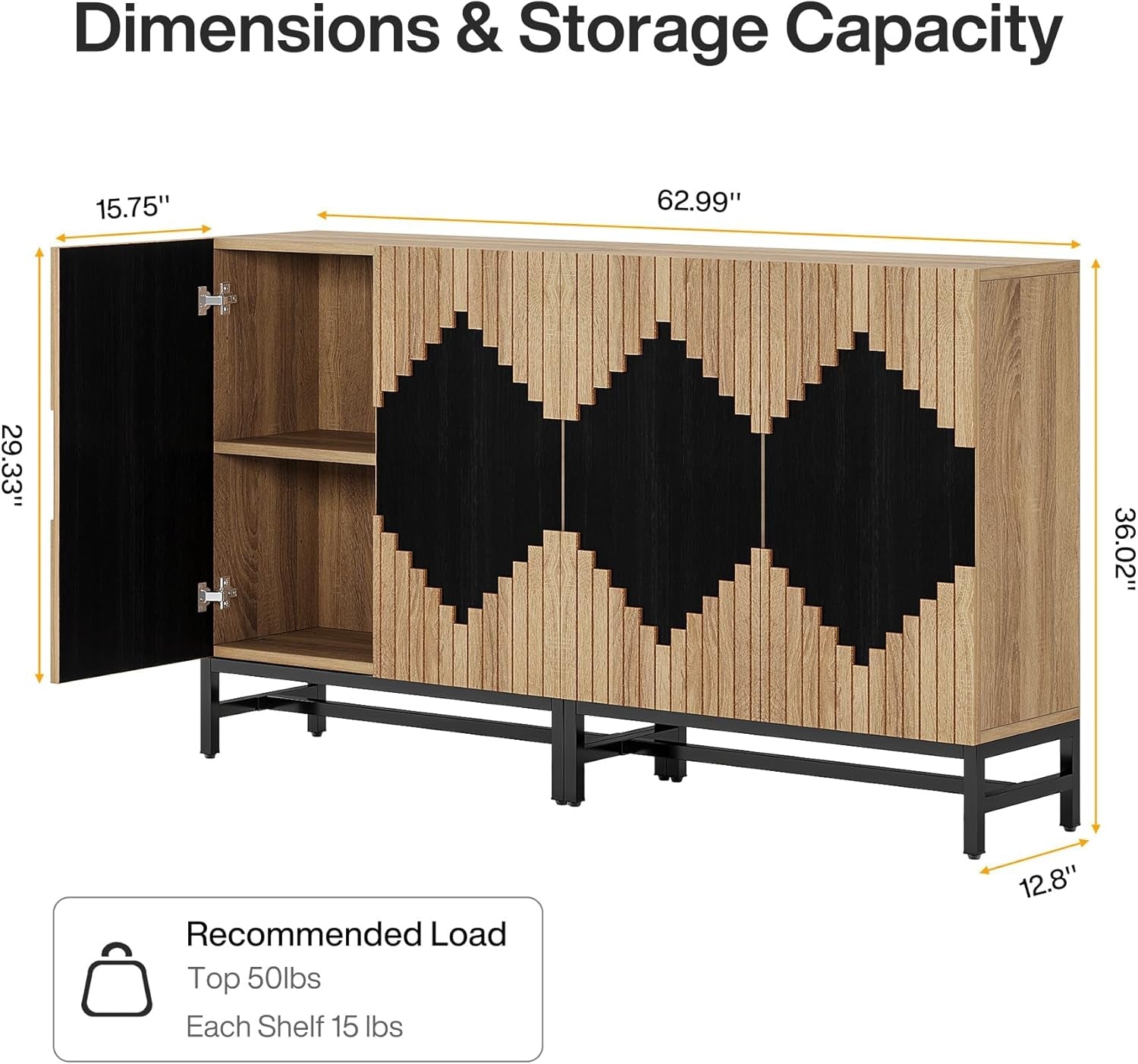 Two-Tone Sideboard With Aztec Design