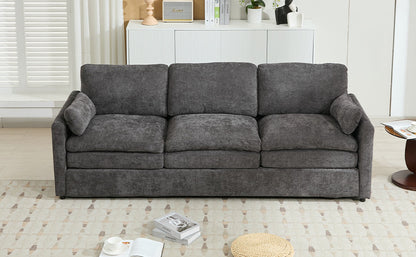 Cozy Upholstered Oversized 3-Seater Cloud Sofa in Dark Gray