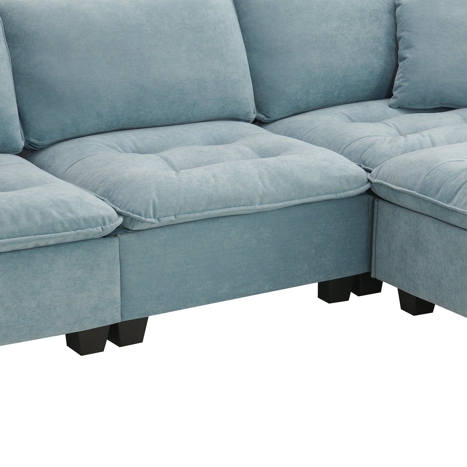Modern Reversible Sofa Sectional in Sky Blue