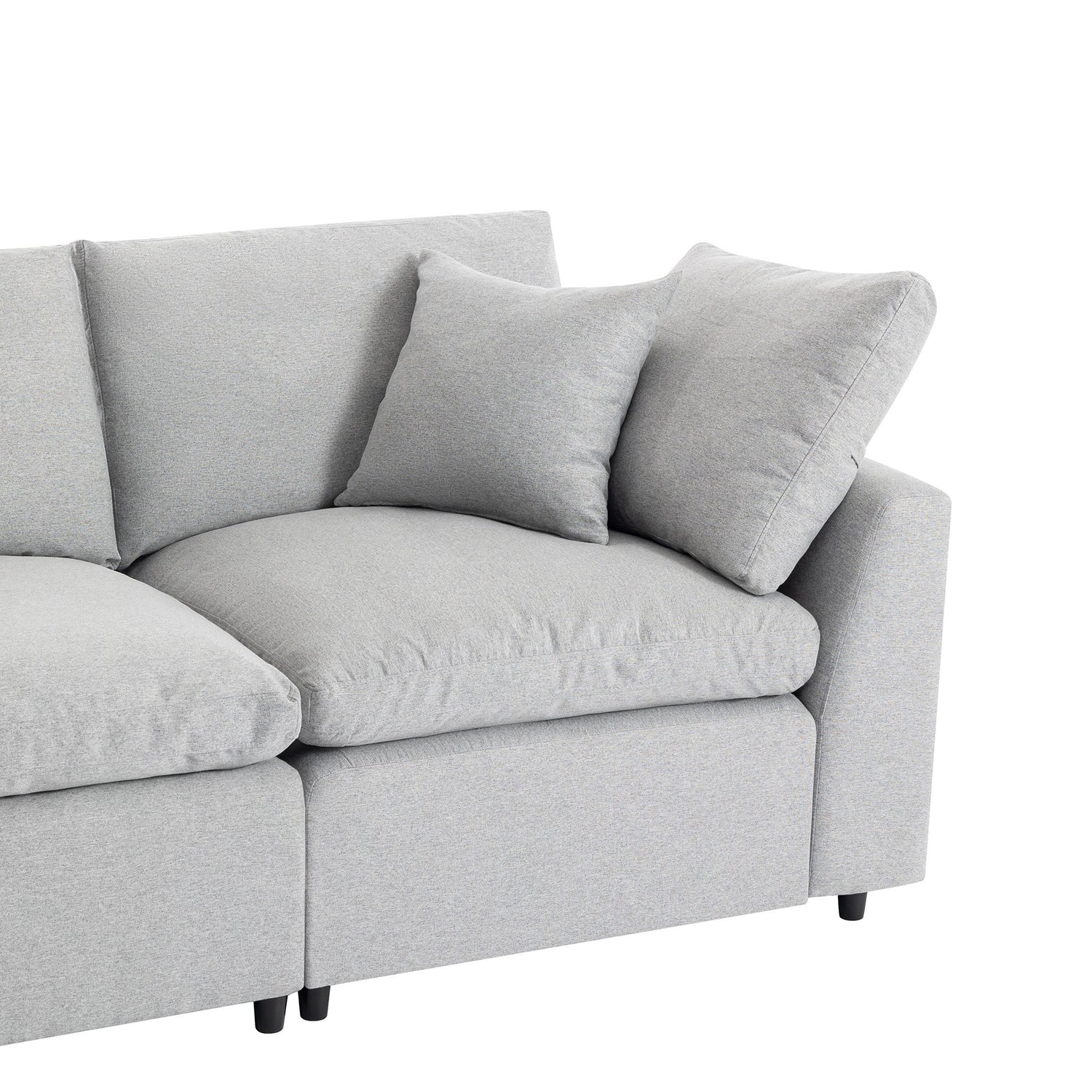Down Filled Sectional Sofa in Grey