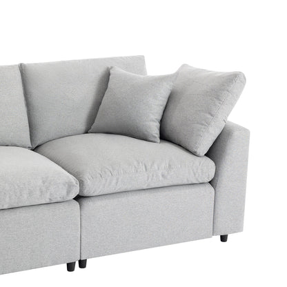 Down Filled Sectional Sofa in Grey