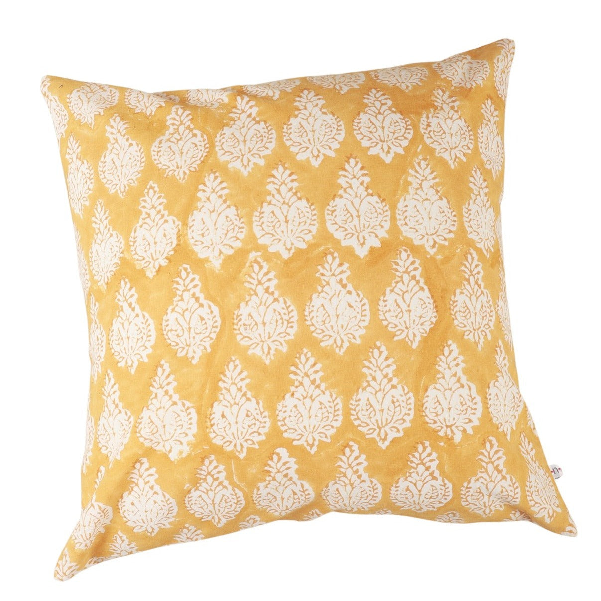 Golden Sunrise Hand Block Print Pillow