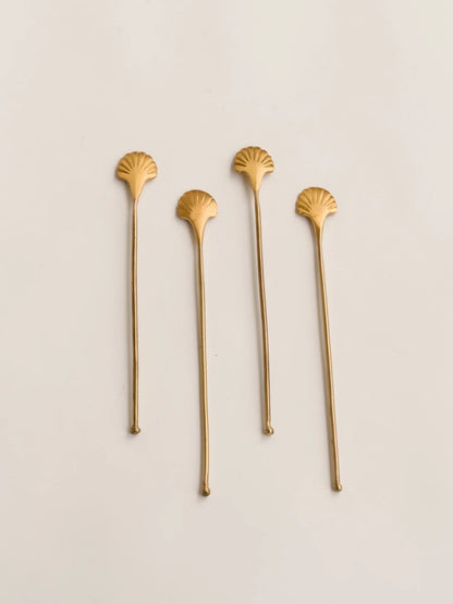 Brass Seashell Stirrers - Set of 4