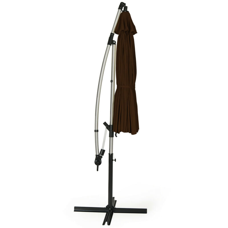 10 Ft Patio Offset Umbrella - Brown