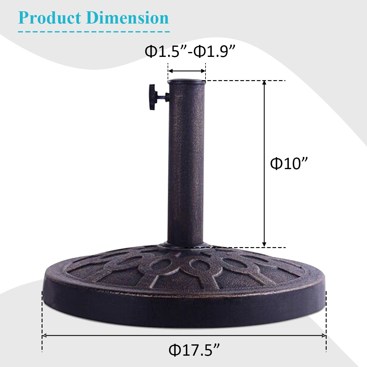 Heavy Duty Outdoor Patio Market Umbrella Base - 30lb