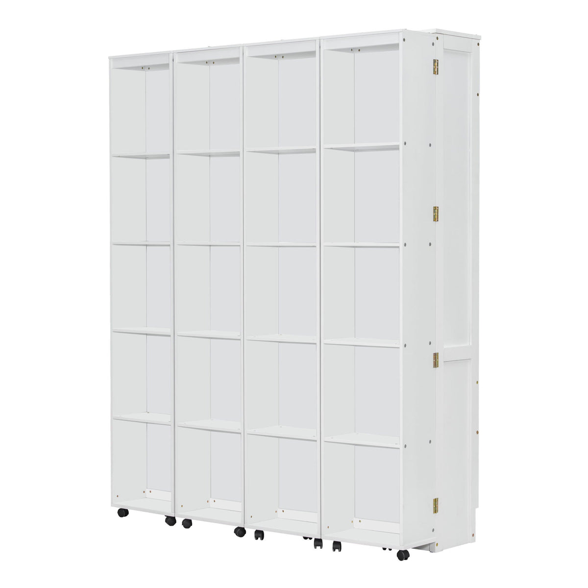 Queen Murphy Bed with Storage Doors - White