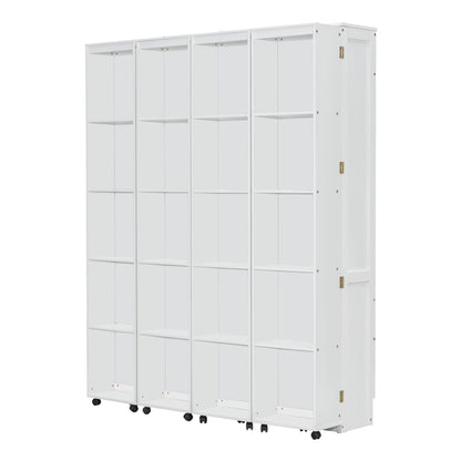Queen Murphy Bed with Storage Doors - White