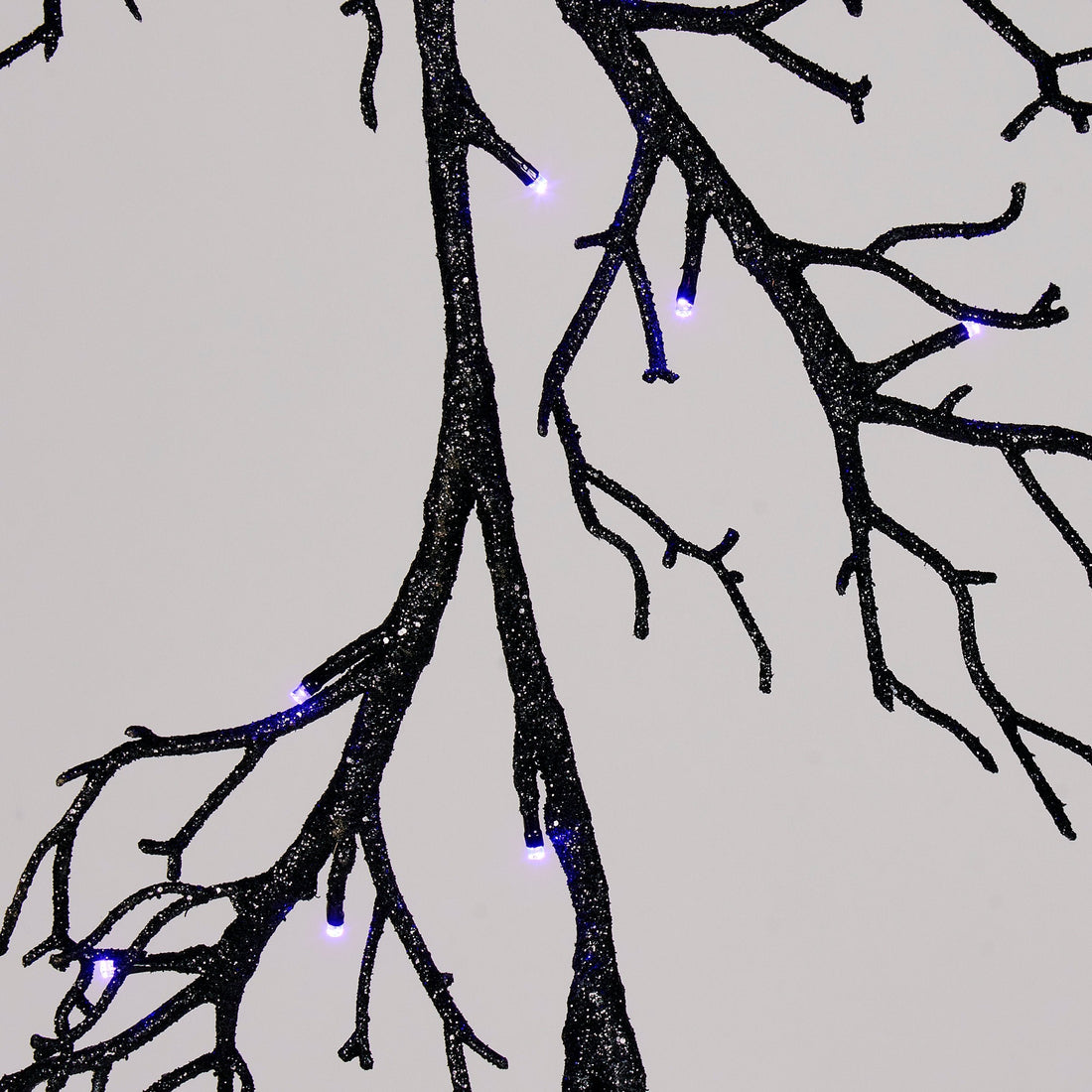 Pre-lit Spooky Black Glitter Garland