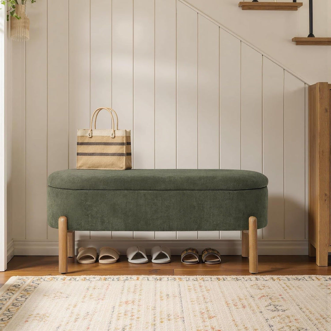 Green Storage Bench