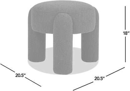 Hugo Rounded Ottoman in Moss Green