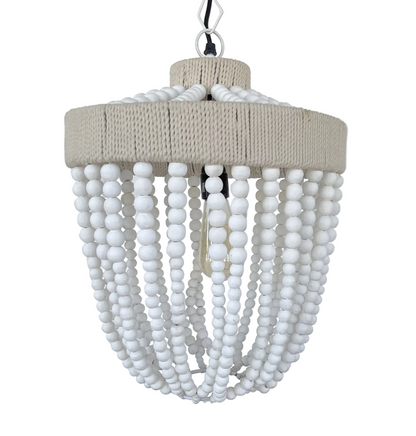 Very Large Farmhouse Beaded Chandelier Pendant Light
