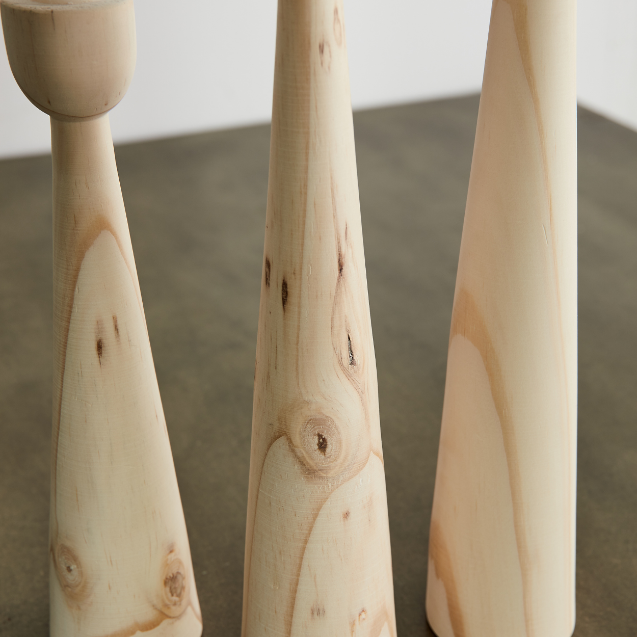 Tapered Candlestick Holders - Cognac, Espresso, Natural