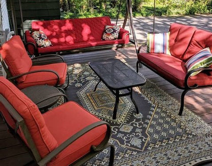 Turkish Black &amp; Brown Reversible Outdoor Mat