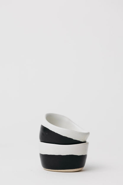 Dawson Pinch Bowl - Matte Black/White - Set of 4
