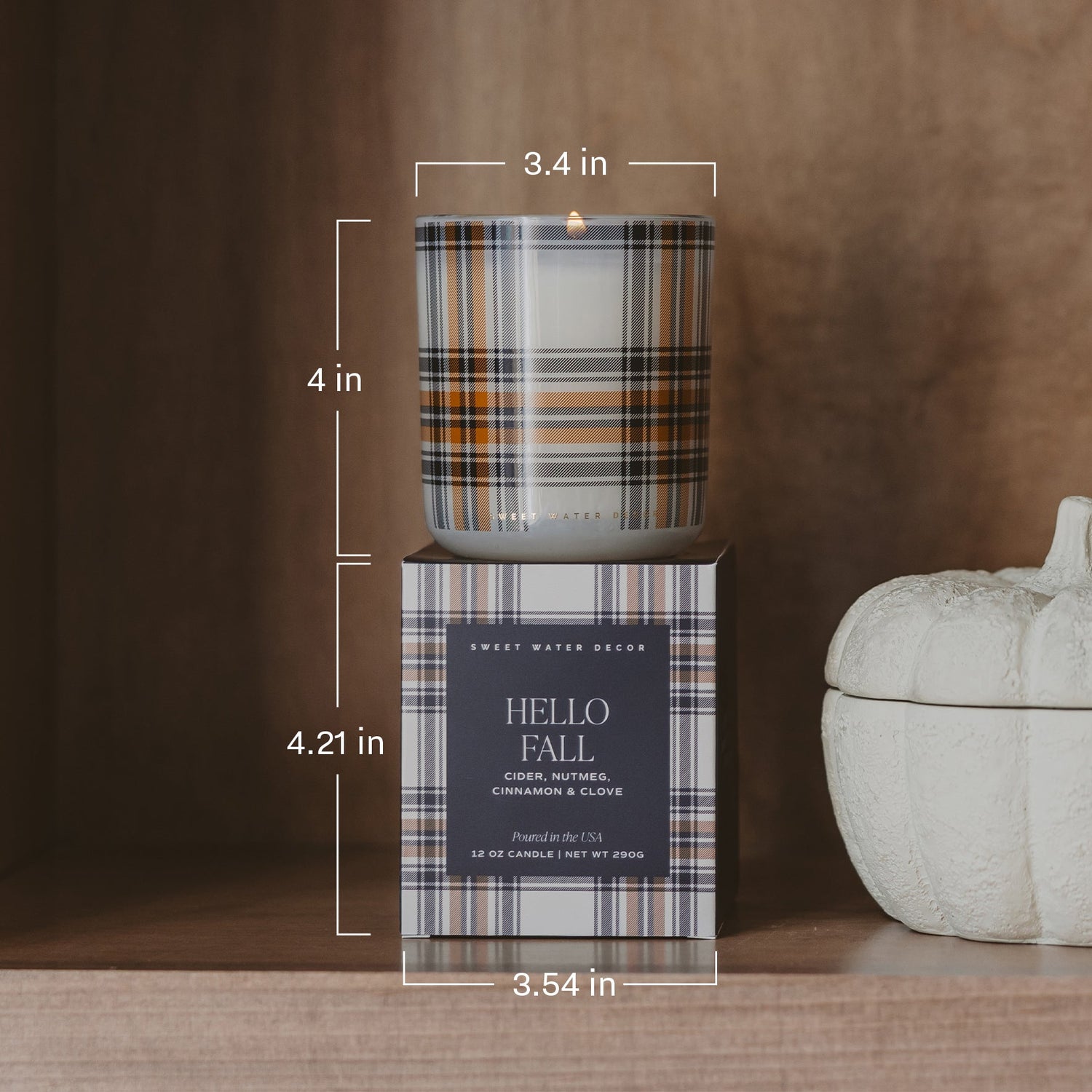Pumpkin Spice Soy Candle - Boxed Tinted Glass Jar - 12 oz