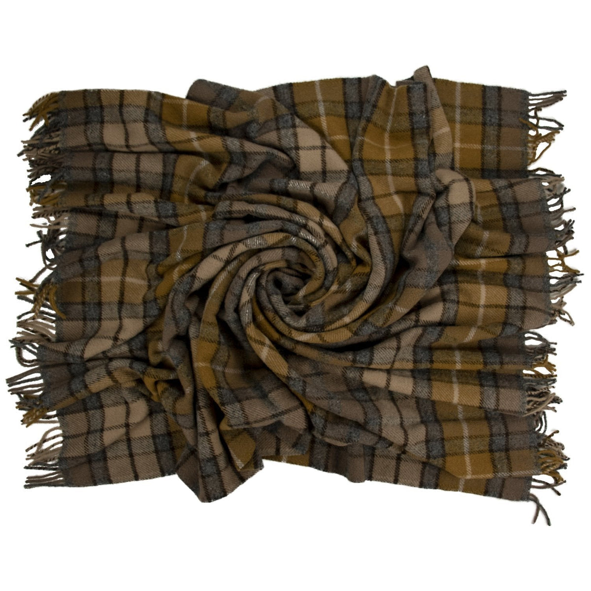Highland Tweeds Pure New Wool  Fluffy Throw - Natural Buchanan