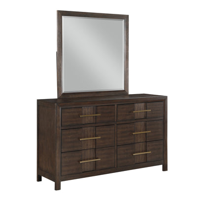Modern 4 Piece Bedroom Set in Dark Walnut - King Size