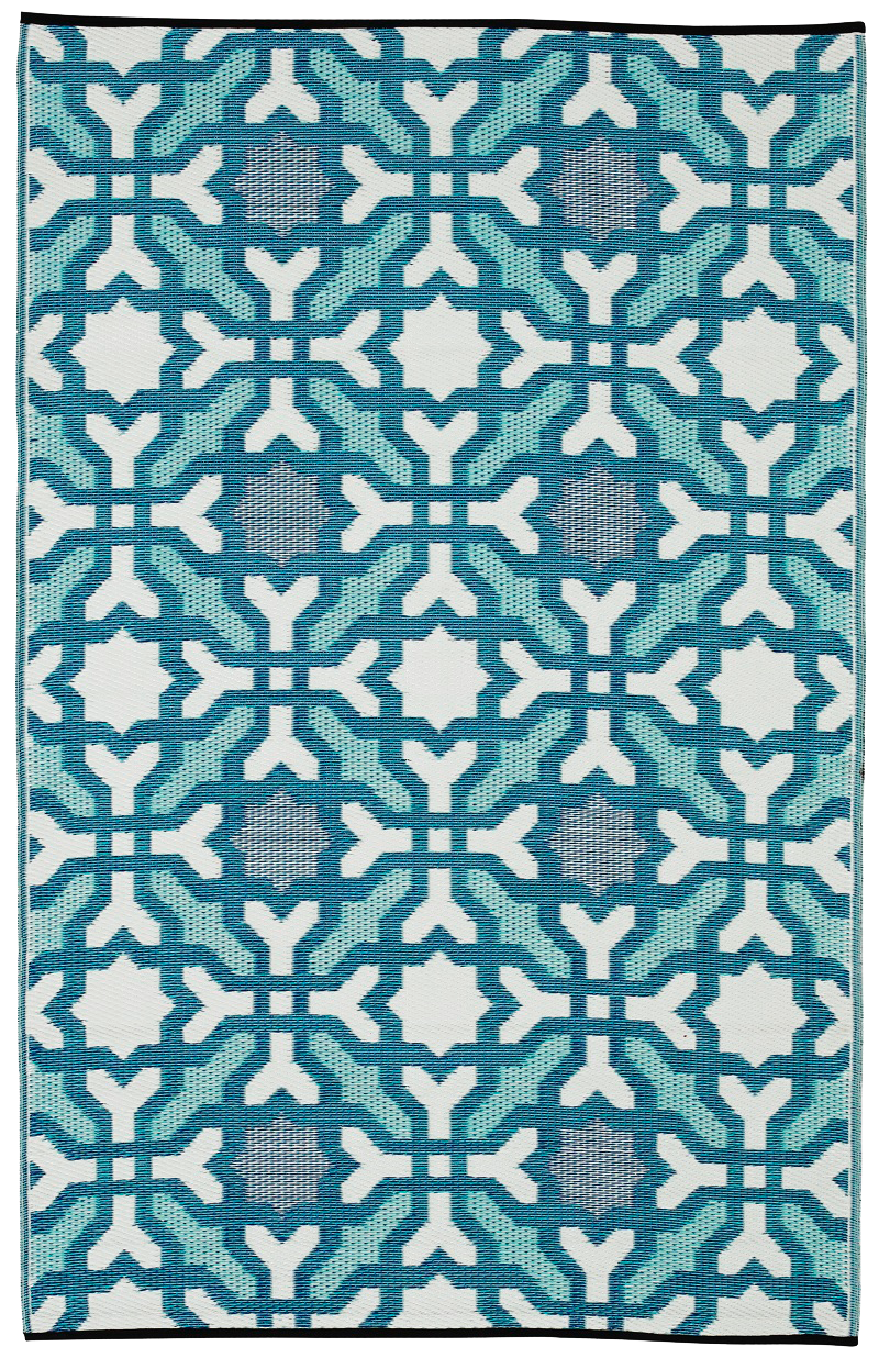 (SALE) Seville - Blue &amp; Teal Reversible Outdoor Rug