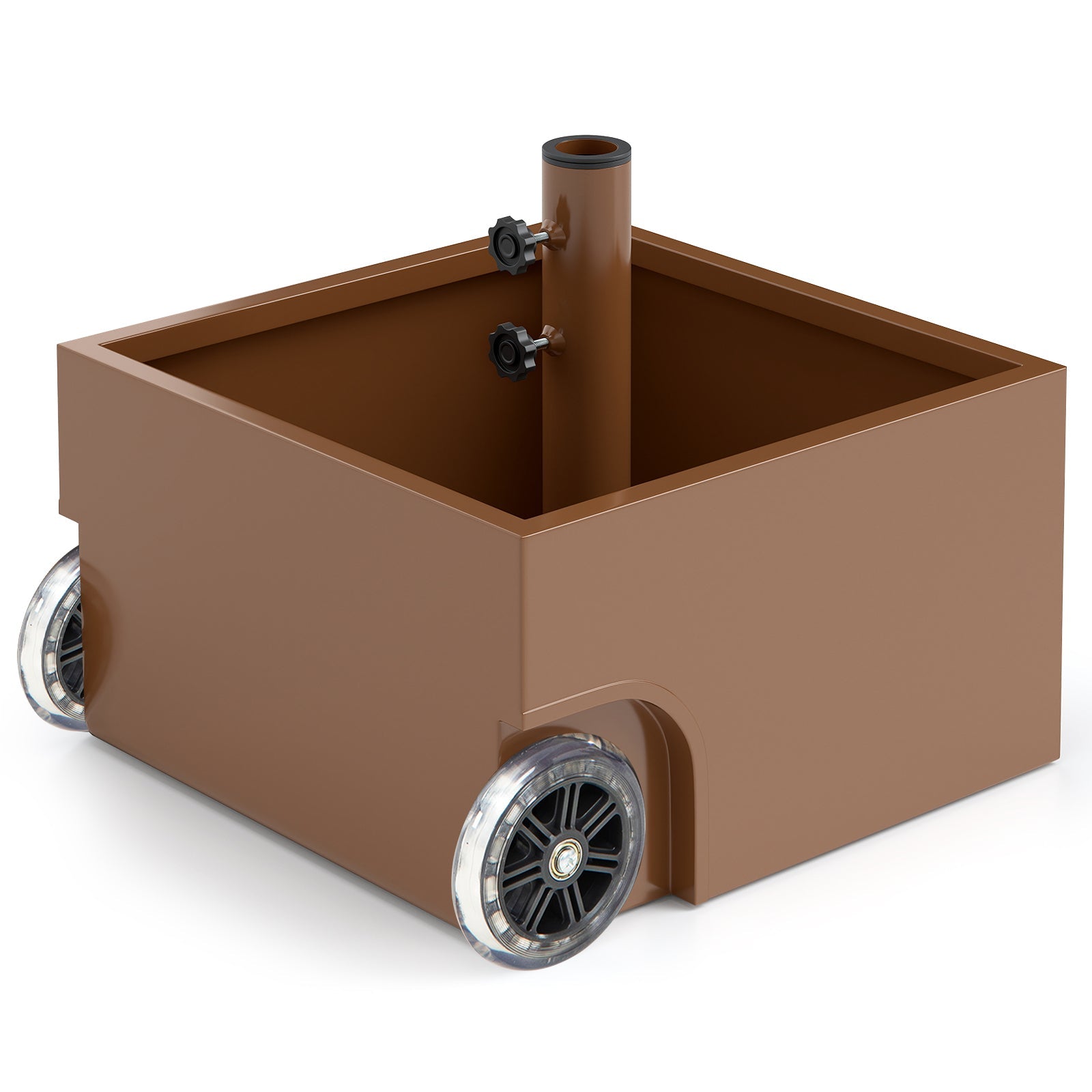 150 Pounds Patio Umbrella Base/Stand/Planter w/ Wheels in Black or Brown