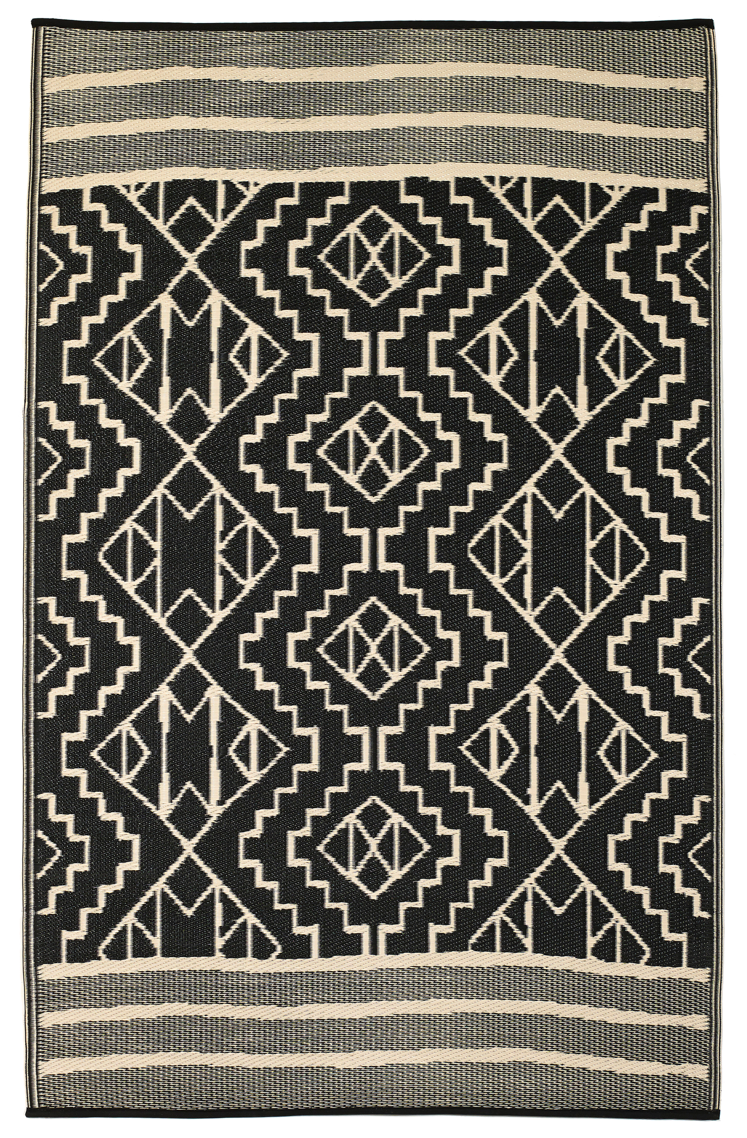 (SALE) Kilimanjaro - Black Reversible Outdoor Rug