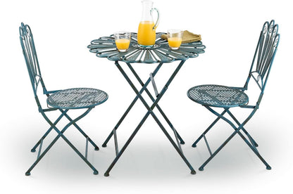 3 Piece Peacock Blue Bistro Set