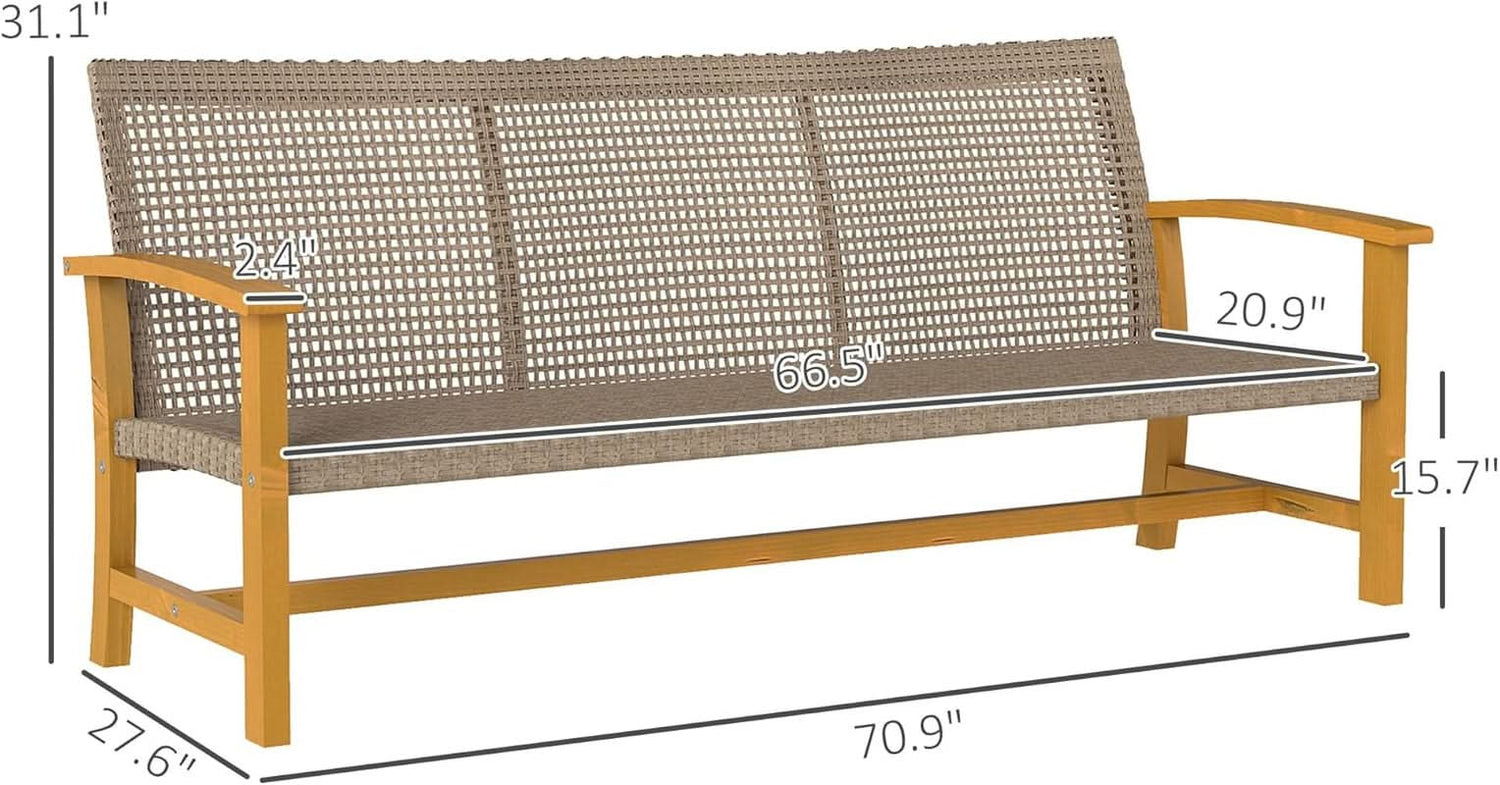 Spacious Wicker Outdoor Couch for Three