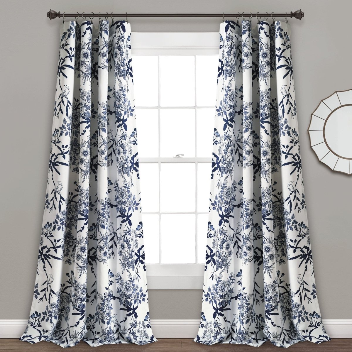Botanical Garden Light Filtering Window Curtain Panel Sets -6 Colors