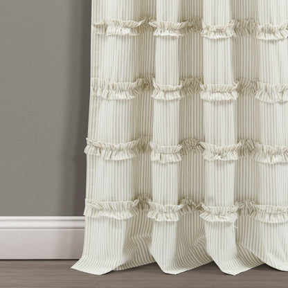 Vintage Stripe Yarn Dyed Window Curtain Panel Set