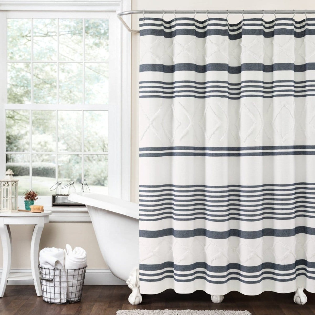 Urban Tufted Recycled Cotton Blend Shower Curtain