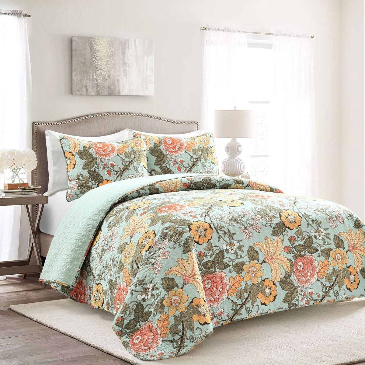 Sydney 3 Piece Quilt Sets - 6 Colors
