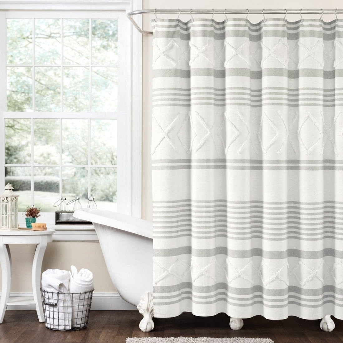 Urban Tufted Recycled Cotton Blend Shower Curtain