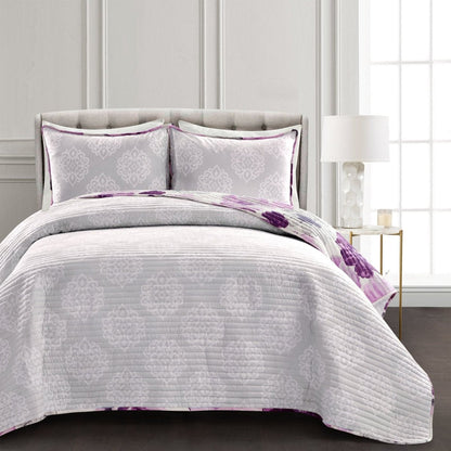 Leah 3 Piece Reversible Quilt Sets - 5 Colors