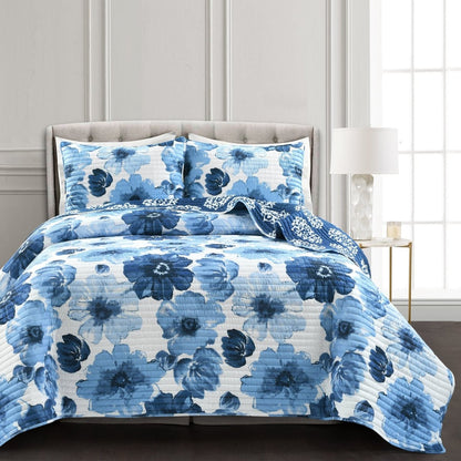 Leah 3 Piece Reversible Quilt Sets - 5 Colors
