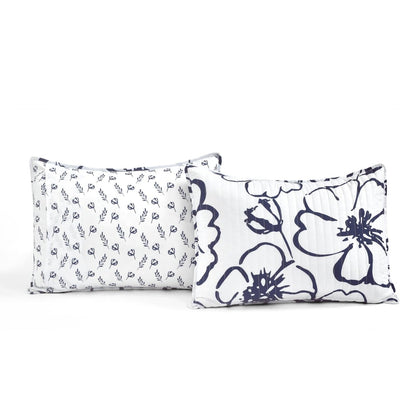 Scandinavian Reversible Floral Quilt 3 Piece Set - 2 Colors
