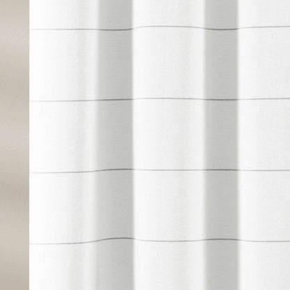 Stripe Yarn Dyed Tassel Fringe Woven Cotton Shower Curtain
