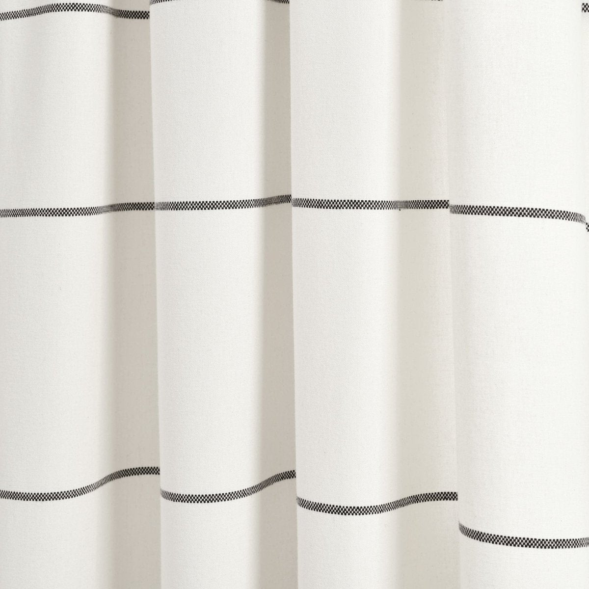 Farmhouse Boho Stripe Woven Tassel Yarn Dyed Recycled Cotton Blend Window Curtain Panel Sets