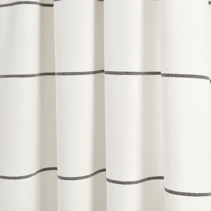 Farmhouse Boho Stripe Woven Tassel Yarn Dyed Recycled Cotton Blend Window Curtain Panel Sets