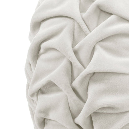 Round Pleated Soft Velvet Throw Pillow