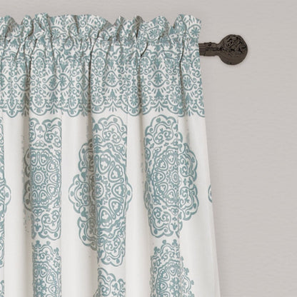 Stripe Medallion Light Filtering Window Curtain Set