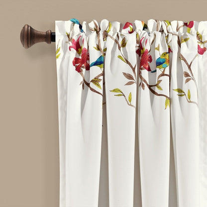Neela Birds Light Filtering Window Curtain Panel Sets