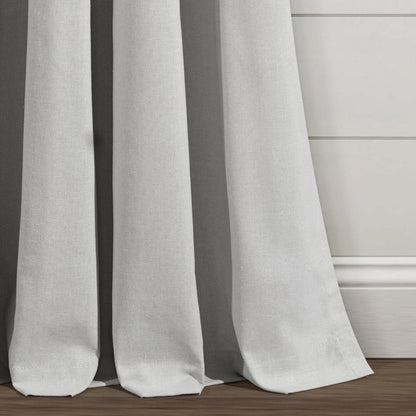 Boho Pom Pom Tassel Faux Linen Window Curtain Panels