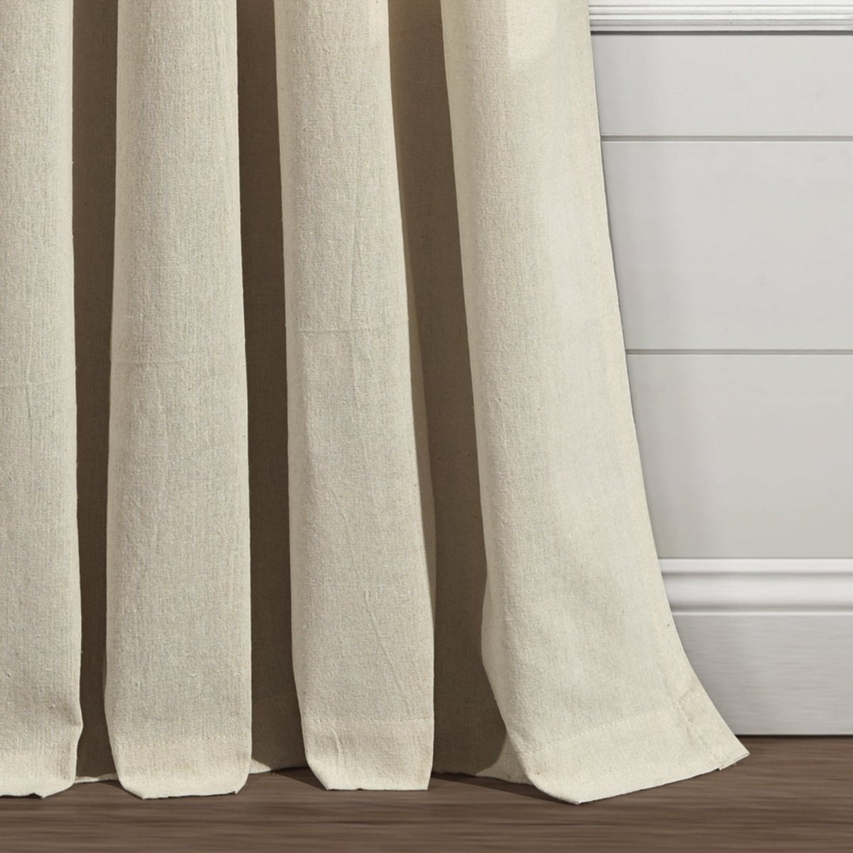 Boho Pom Pom Tassel Faux Linen Window Curtain Panels