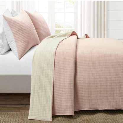 Solid Kantha Pick Stitch Yarn Dyed Cotton Woven Quilt Sets - 5 Colors