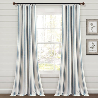 Farmhouse Stripe Yarn Dyed Curtain Panel Sets in Multiple Colors and Sizes