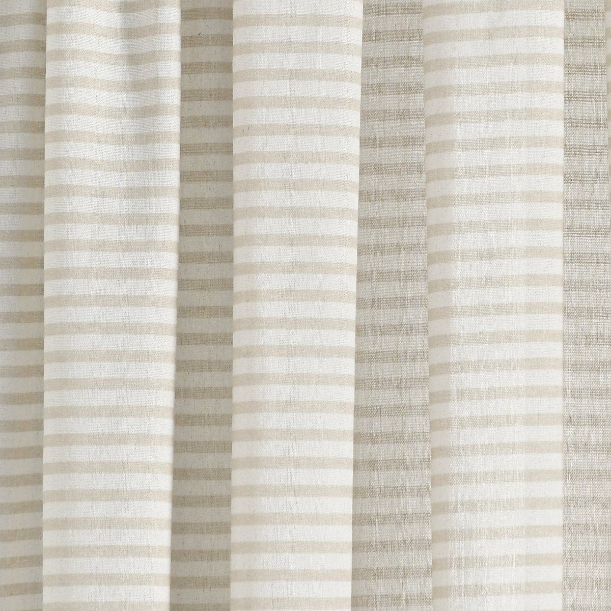 Boho-Coastal Horizontal Ticking Stripe Tassel Window Curtain Panel Sets
