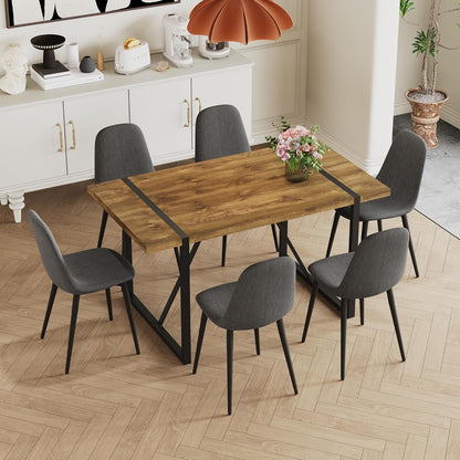 Executive Industrial Solid Walnut Dining Table Set