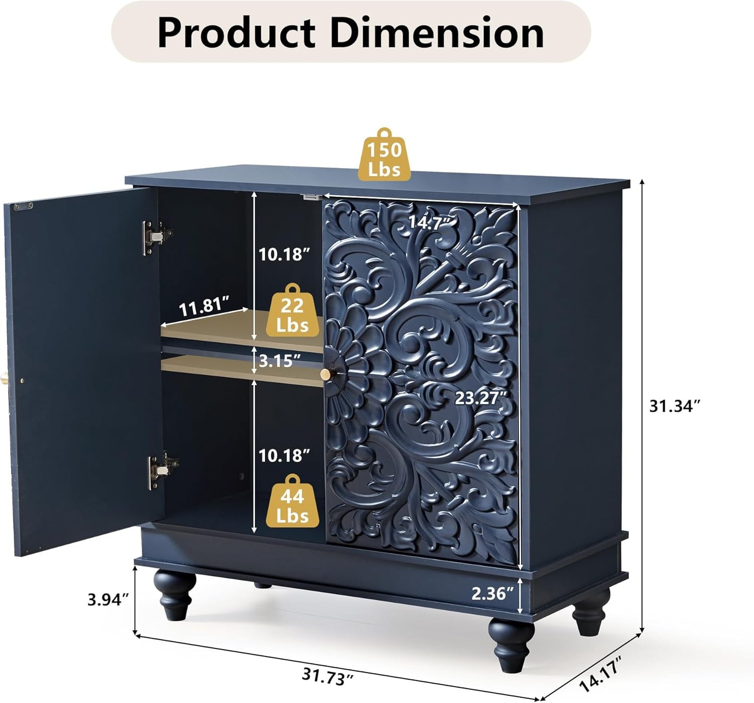 Midnight Blue Accent Cabinet